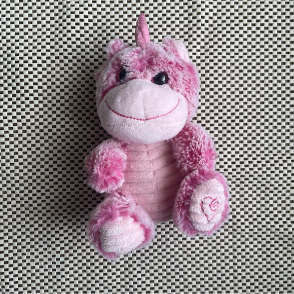 Kellytoy Unicorn Pink Sugar Loaf Corduroy 8” Stuffed Animal Lovey Plush - Picture 11 of 12